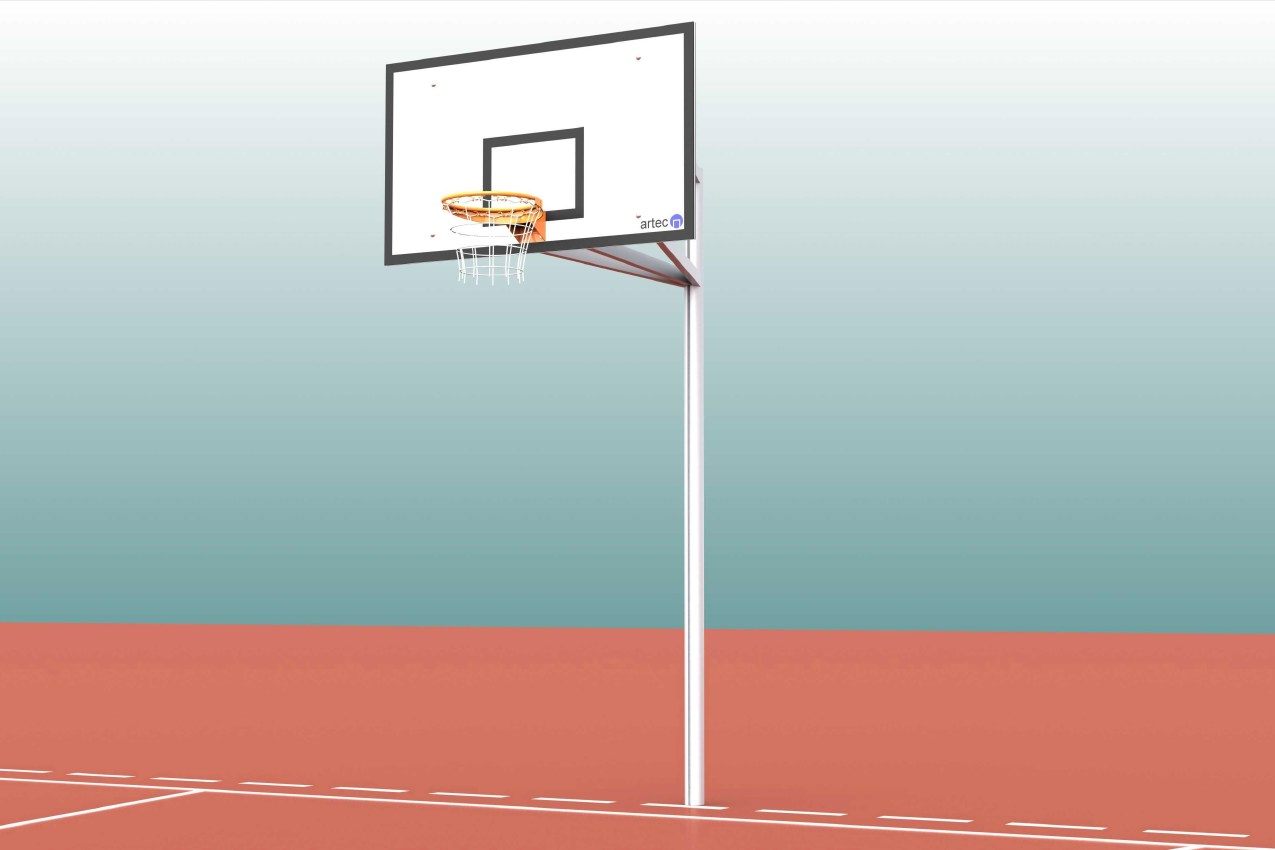 Basketball-Anlagen Einmast von artec Sportgeräte