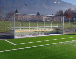 Spielerkabinen und Fußballtore Schweiz