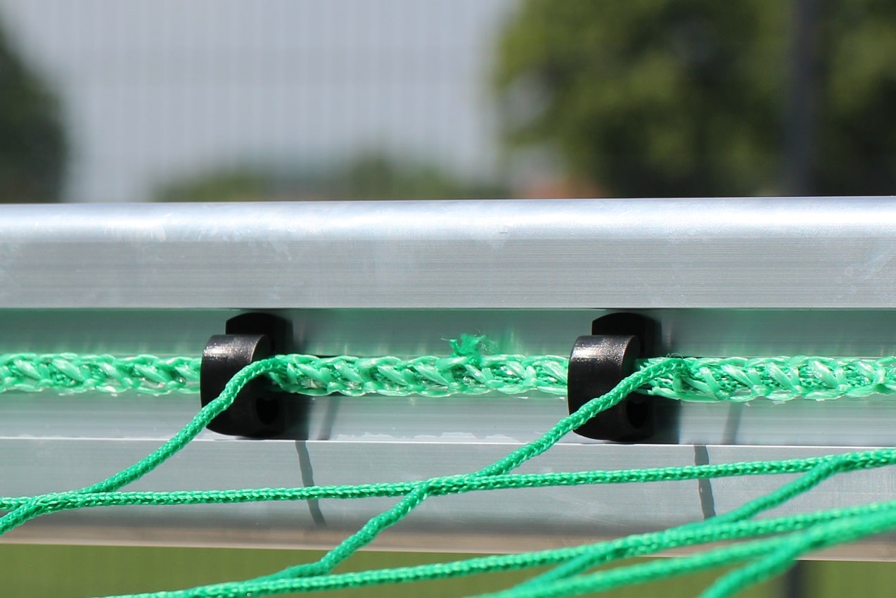 Net hooks for goal nets made of recycled plastic