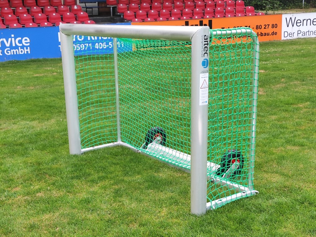 Small goal with wheels and weights - high quality soccer goal from artec Sportgeräte in Melle, Germany