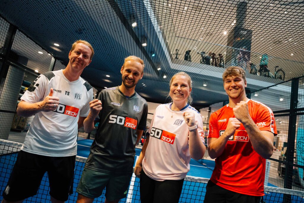 Teilnehmer der Padel-Matches gegen Timo Schultz