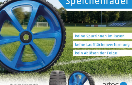 Fußballtor Räder: artec stellt auf pannensicheres Speichenrad um